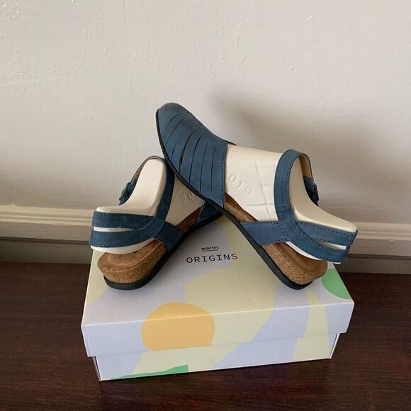 NIB Earth Origins Palomos Peyton Closed Toe Mary Jane Sandal Sz 6 Moroccan Blue - Picture 9 of 14